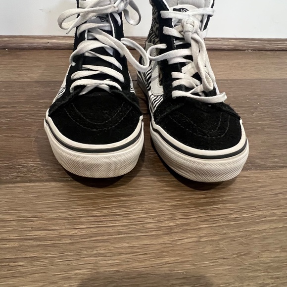 Vans Girls Animal Mix Sk8 High Top Sneakers, Cheetah, Zebra, Sz 2.5, Zip Back - Picture 3 of 10